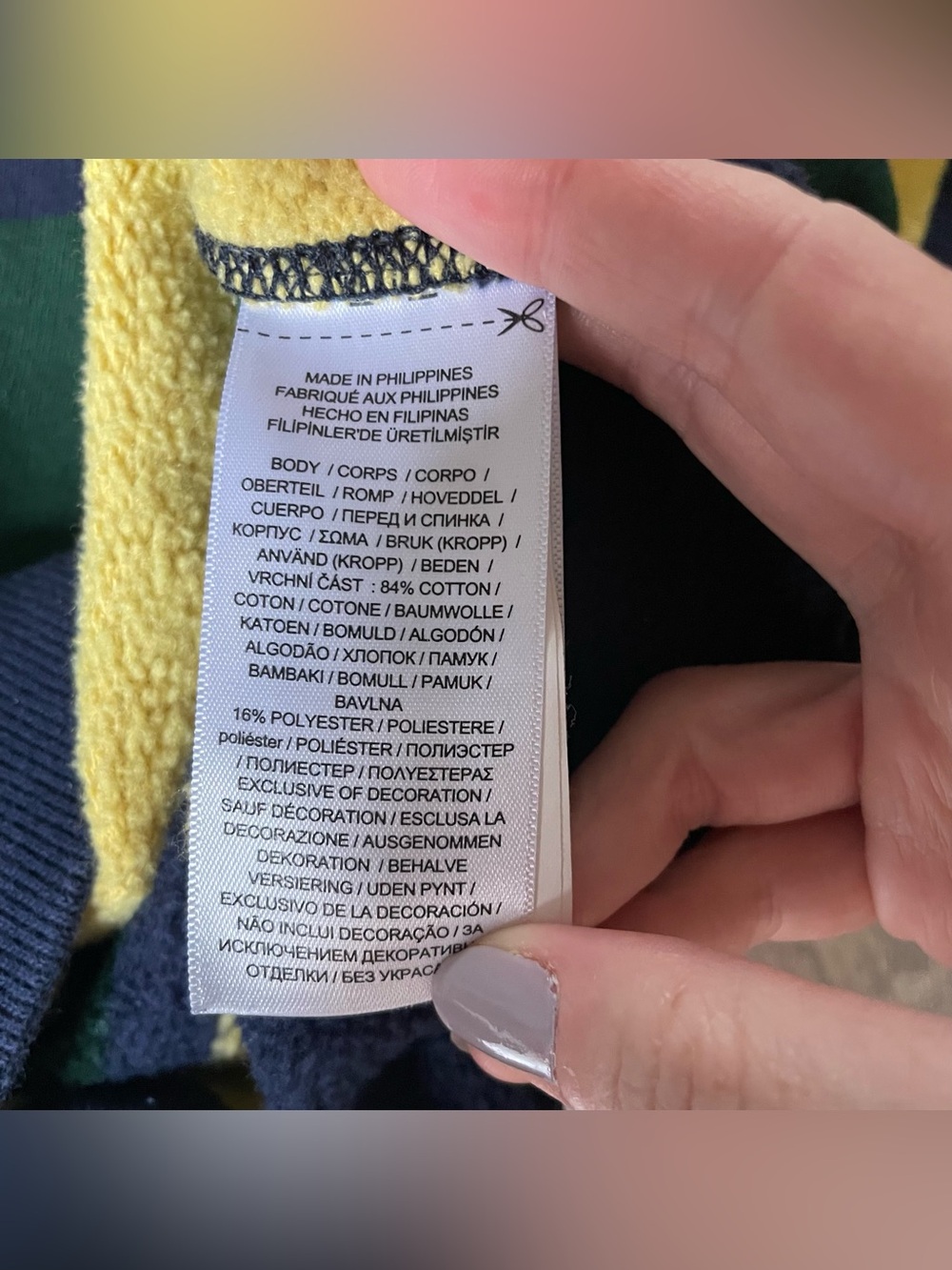 Polo by Ralph Lauren Arctic Navy Green & Yellow Striped Rugby Sweatshirt small - Picture 4 of 5